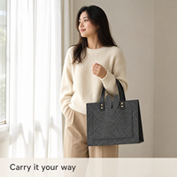 Sac fourre-tout personnalisé en feutre non tissé écologique avec lapin mignon, patch 3D, poignée en PU, sac cadeau réutilisable, logo couleur personnalisé, OEM