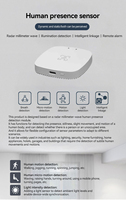 Sensor de Presencia Humana Inteligente Tuya Smart Life Zigbee, Detección de Movimiento PIR, WIFI/Zigbee/BLE Mesh, Compatible con Alexa y Google Home