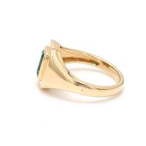 Anillo de Oro Sólido de 14k con Esmeralda Natural de Corte Octogonal, Joyería de Oro Puro, Anillos de Lujo Hechos a Mano con Engaste de Bisel, Venta al por Mayor - Product Image 5