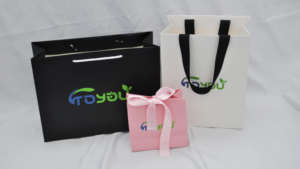 Custom Logo Printed Matt Finish <b>Pink</b> <b>Paper</b> Shopping <b>Bag</b> With Grosgrain Ribbon Handle - Product Image 2