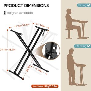 Support de <span class=keywords><strong>clavier</strong></span> de <span class=keywords><strong>piano</strong></span> numérique réglable robuste en X pour <span class=keywords><strong>piano</strong></span> électrique – Vente en gros - Product Image 2