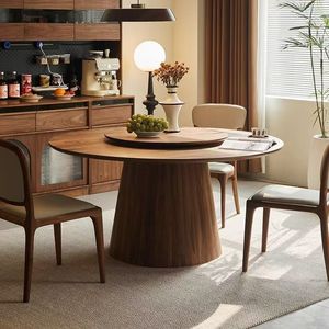 Juego de mesa de comedor redonda de madera maciza de estilo chino tradicional con <span class=keywords><strong>Lazy</strong></span> <span class=keywords><strong>Susan</strong></span> y sillas para uso en el hogar, Bar y restaurante - Product Image 6