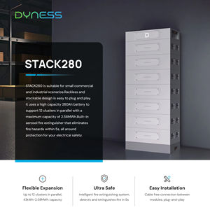 集成消防功能 Dyness 51.2V 280Ah 14.3kWh 磷酸铁锂电池 |   适用于全屋太阳能的可堆叠模块化储能系统 - Product Image 1