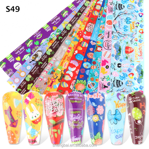 Sticker Easter Egg Easter Wholesale Box Logo Designer Nail Water Sticker Flower Butterfly Easter Egg Holiday Manicure Decals Nail Art Transfer Foil