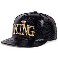 Gorra de Cuero Dobby Deportiva Vintage Estilo Hip-Hop, Impermeable, con Letras Personalizables, Bordado a Mano, Unisex, Visera Plana, Estilo Rap Rock Argyle