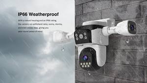 O-KAM Pro Solar Powered Vigilância Segurança PTZ CCTV <span class=keywords><strong>Camera</strong></span> Dual Lens Wireless Outdoor WiFi 4G Sim Card Câmera Solar - Product Image 3