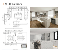 Armoires de cuisine modulaires en bois haut de gamme personnalisées par George Group avec finition stratifiée, design moderne, résine de marbre de qualité E0/E1