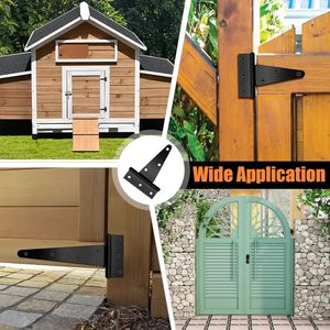<b>Hardware</b> Rust-proof T-band <b>Barn</b> <b>Door</b> Hinges Shed <b>Door</b> Heavy Duty Hinges <b>Door</b> with Hinges Wrought Iron Carton Steel Modern Black - Product Image 3