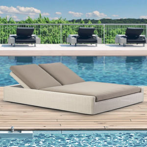Canapé-lit d'extérieur en aluminium avec rotin Meuble de patio de plage pour hôtel villa pour bronzer sur <span class=keywords><strong>transat</strong></span> Pont pour <span class=keywords><strong>transat</strong></span> Lit - Product Image 1