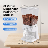 Conteneur de stockage de céréales en acrylique de qualité alimentaire, sans BPA, écologique, haute transparence, 6L, distributeurs de nourriture en vrac, bonbons, noix, supermarché