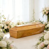 Ataúd Funerario Estilo Europeo Hecho a Mano, Modelo Paownia Adt Feral, con Diseño Personalizable, Capacidad de 220 Pulgadas Cúbicas