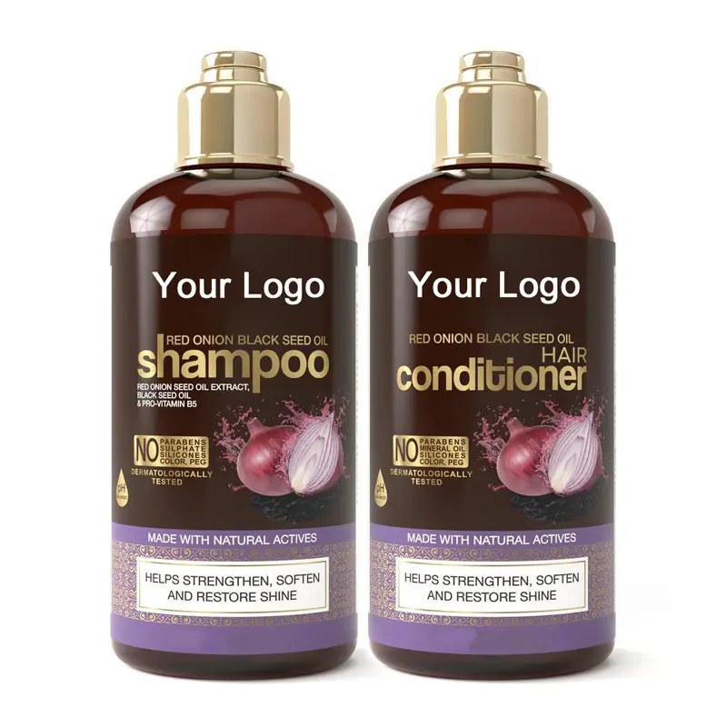 Wholesale Private Label Onion Shampoo and Conditioner for Hair Growth and Hair Fall Control with Onion Oil and Plant Keratin