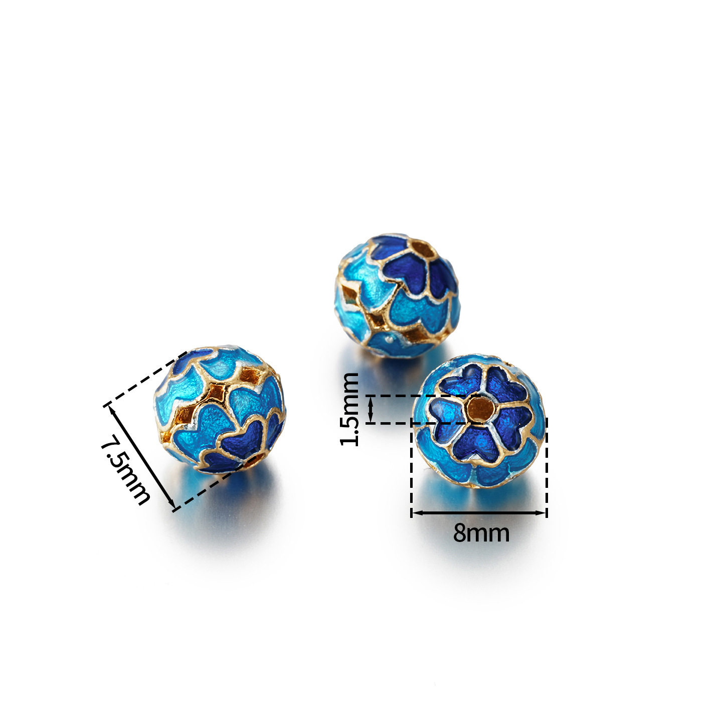 8 Heart-shaped four-leaf clover beads