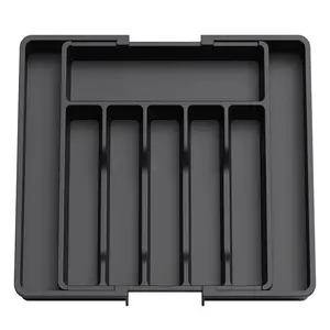 Expandable Utensil Tray Adjustable Compact Silverware Storage Tray Expandable Drawer Cutlery Storage Trays