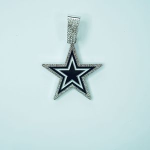 Collar con Colgante de Estrella de Cinco Puntas con Goteo de Aceite Azul y Perla, Insignia del Equipo de Rugby de los Dallas Cowboys, Éxito de Ventas Europeo y Americano - Product Image 2