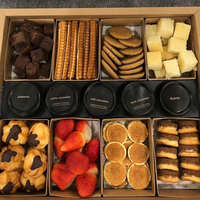 Emballage écologique pour boulangerie : boîte à crêpes, mini-crêpes, gâteaux, gaufres, pâtisseries, churros avec support pour coupelle de sauce