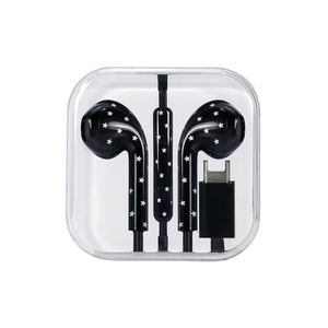 Nuevos Auriculares Semi Intrauditivos con Cable USB-C, Diseño Moderno con Estampado de Estrellas y Puntos, Micrófono Integrado, Llamadas Manos Libres para Teléfono Celular - Product Image 3