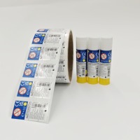 Kunden spezifischer blauer Klebe stift aufkleber Doppel lagige Abreiß oberfläche und falten freies Design für Schreibwaren