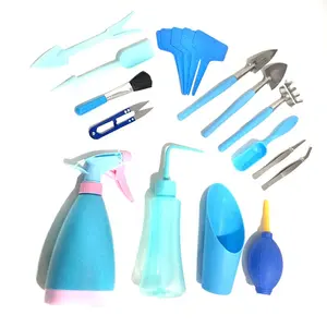 Kit de ferramentas para vasos, 19 un., vaso aspersor de escova, pá para plantas suculentas de jardim, para área interna, desktop