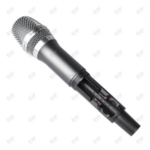 Système de microphone sans fil portable HP-2000 à 2 canaux, alimenté par piles AA, connecteur XLR, capteur infrarouge, argent, karaoké vocal - Product Image 6