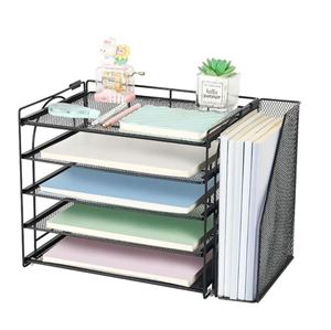 Metal Mesh Desk Organizers and Accessories 5 Tier <b>Paper</b> Organizer with <b>File</b> Holder Document Organizer China - Product Image 1