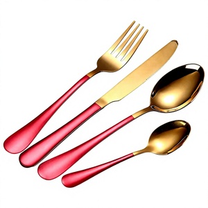 Nouvel ensemble de couverts de luxe Portugal en or rose avec poignée en or rose martelé foncé ensemble de couverts - Product Image 5