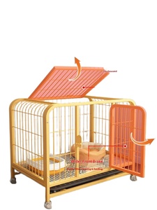 Cage pour chien de taille moyenne et grande, niche d'intérieur avec plateau de toilette séparé, structure en tube carré, sans installation, pour <span class=keywords><strong>Labrador</strong></span> et <span class=keywords><strong>Golden</strong></span> <span class=keywords><strong>Retriever</strong></span> - Product Image 5