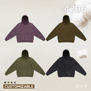 Alta calidad Unisex 420gsm French Terry Hoodie Oversized Streetwear con bordado Logo Winter Print Hoodies para hombres - Product Image 4
