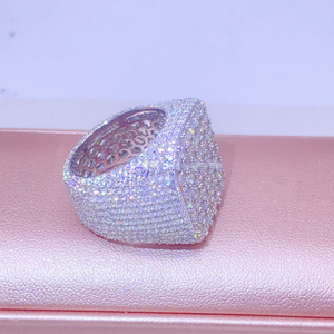 Güzel takı vvs moissanite buzlu out yüzük erkekler gümüş elmas hip hop yüzük - Product Image 6