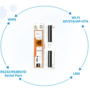 USR-M100-EAU שלט תעשייתי IoT IO שער ומארח רשת סלולרית LTE Cat4 Modbus RTU ל-TCP MQTT