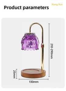 Cadeaux pour la fête des mères/anniversaire, lampe chauffe-cire à fleurs violettes avec minuterie et variateur d'intensité - Product Image 4