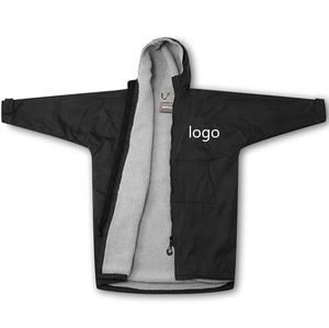 Biểu Tượng Tùy Chỉnh Áo Khoác Không Thấm Nước Dài Tay Áo Khô Surf Áo Thay Đổi Khóa Kéo Bãi Biển Trùm Đầu Áo Khoác Với Lông Cừu Ấm Lót - Product Image 6