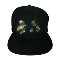 Gorra de Béisbol y Sombrero de Fiesta con Mensaje LED Programable por Aplicación, con Patrón de Puntos Bordados a Mano y Luces Luminosas Desplazables