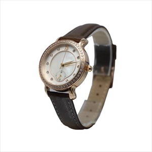Quartz Coin Watch for Women Iridescent Glass Dial Paved Crystal <b>Case</b> Soft Black Suede Band Mini Subdial Office Wear - Product Image 5