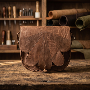 Stylish Brown Premium Calfskin <b>Leather</b> <b>Handbag</b> with Zipper Closure Biyadina Store's Multiple Compartments Travel Accessory - Product Image 3