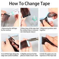 Pita Perekat Rambut Virgin Remy Super Tahan Air 3 Yard Putih/Biru Lem Dua Sisi untuk Wig/Ekstensi Rambut/Penambahan Rambut