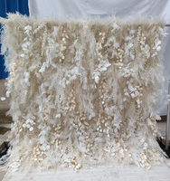 Mur de fleurs personnalisé P01 5D 3D blanc en tissu enroulable, décoration de mariage, panneau de fleurs artificielles en soie, toile de fond murale de fleurs