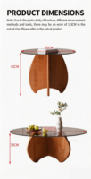 Table basse moderne en bois massif de style italien et nordique avec pieds en verre, meubles pour la maison et l'hôtel
