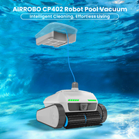 Robot de nettoyage de piscine AIRROBO OEM Factory CP402, quatre moteurs haute efficacité, remplace les outils manuels de nettoyage de piscine.