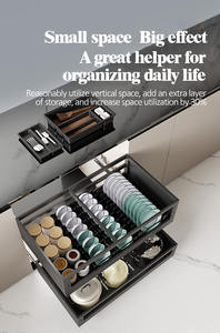 Cestini Portaoggetti Multifunzionali dal Design Moderno per <span class=keywords><strong>Cassetti</strong></span>, Organizer Scorrevole Elegante per <span class=keywords><strong>Pentole</strong></span> e Padelle, Uso in <span class=keywords><strong>Cucina</strong></span>, Casa, Bar e Armadio - Product Image 6