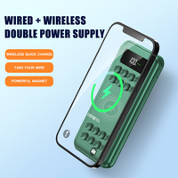 Batterie externe magnétique sans fil avec câble intégré pour chargeur portable à clip dorsal compatible 20 000 mAh / Sorties Type-C/USB