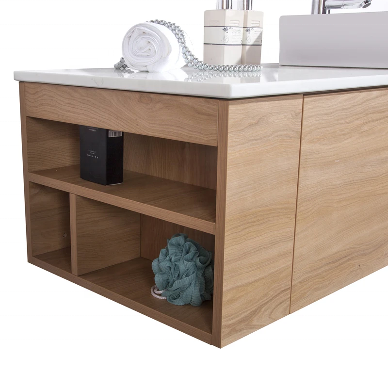 Nouveau 48 Pouces Mur Simple Vasque Vanité de Salle De Bain En Bois avec Porte-Serviettes