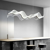 Lustre LED en fer et acrylique design, bande lumineuse longue pour bureau de vente, hall d'hôtel, réception, bar, décoration artistique, restaurant