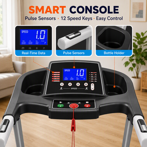 Caminadora Plegable para Gimnasio en Casa, Máquina Eléctrica para Correr con Motor Silencioso y Banda Amortiguadora para Entrenamiento Cardiovascular Diario - Product Image 6