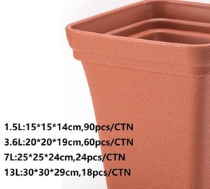 <span class=keywords><strong>Maceta</strong></span> Cuadrada de Plástico PP Resistente para Jardín, de Alta Calidad, para Hogar y Jardín, 1.5l, 3.6l, <span class=keywords><strong>7l</strong></span>, 13l, OEM/ODM - Product Image 6
