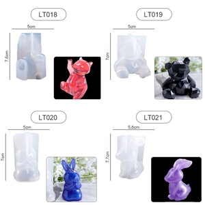 Gorilla, leone, coniglietto cucito, maialino, gatto di formaggio, unicorno, testa di lupo e altri stampi per animali in resina 3d in silicone per animali - Product Image 4