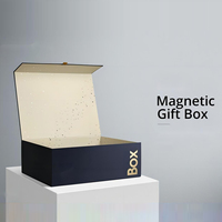 Impression personnalisée Papier Scatola Regalo Emballage de boîte magnétique noire rigide et brillante Boîtes cadeaux pliantes de luxe avec couvercle magnétique