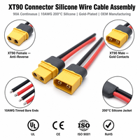 Connecteur mâle-femelle XT90 d'usine, paire de fils en silicone 10AWG, 200 ° C 90A pour drone RC, UAV, stockage d'énergie solaire, EV, OEM, ODM