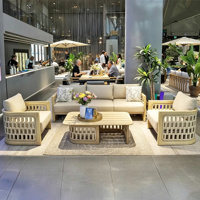 Ensemble de meubles de jardin en teck massif, élégant et moderne, avec table et chaises, personnalisable, Sigma OEM, pour patio et jardin