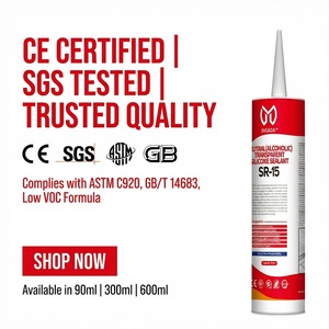 Sellador de Silicona Neutro SR-15, Adhesivo para Vidrio a Base de Alcohol, Pegamento Líquido de Uso General, Impermeable, para Construcción - Product Image 2